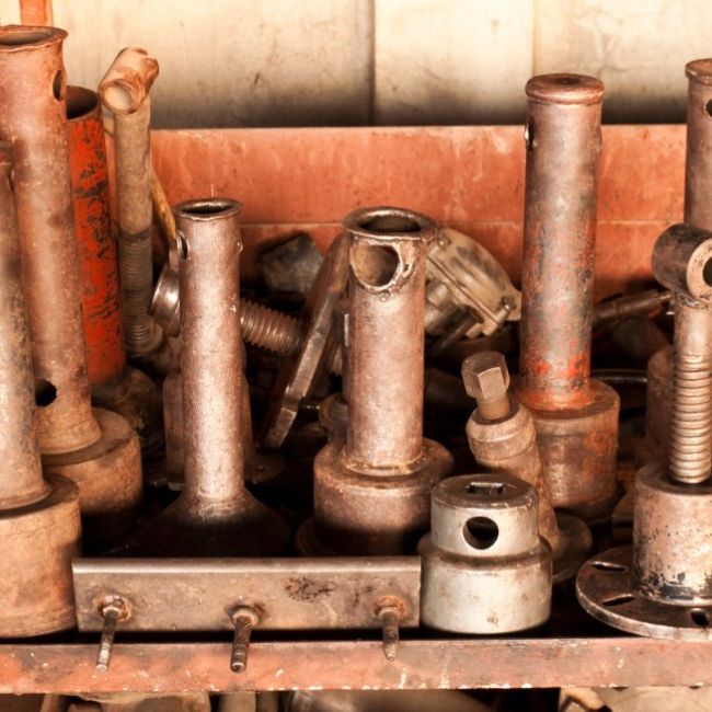 oil truck scrapyard pile waste